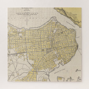 Puzzle Mapa de época de La Habana Cuba (1905)