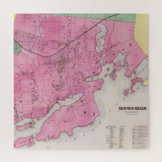 Puzzle Mapa de época de la nueva Rochelle NY (1868)