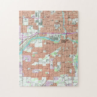 Puzzle Mapa de época de Lansing Michigan (1965)