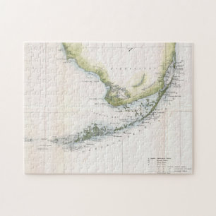 Puzzle Mapa de época de las llaves de Florida (1852)