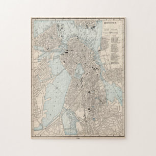 Puzzle Mapa de época de las MAMÁES de Boston (1893)
