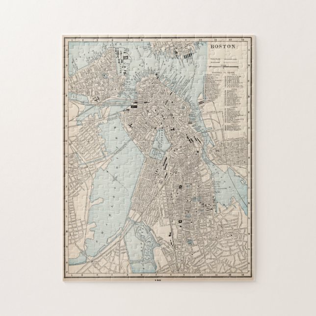 Puzzle Mapa de época de las MAMÁES de Boston (1893) (Vertical)