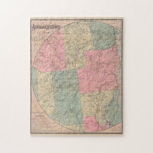 Puzzle Mapa de época de las montañas Adirondack (1883)