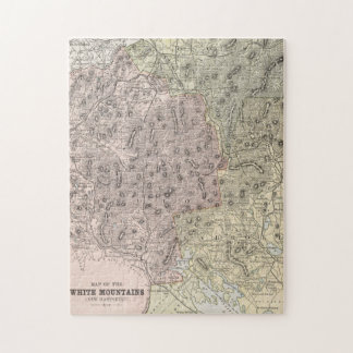 Puzzle Mapa de época de las montañas blancas (1901)