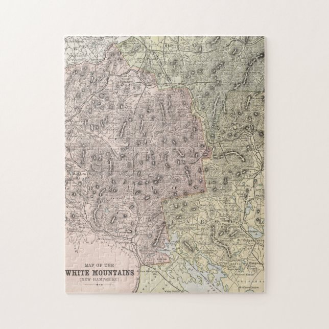 Puzzle Mapa de época de las montañas blancas (1901) (Vertical)