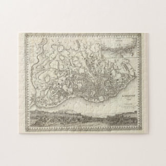 Puzzle Mapa de época de Lisboa Portugal (1844)