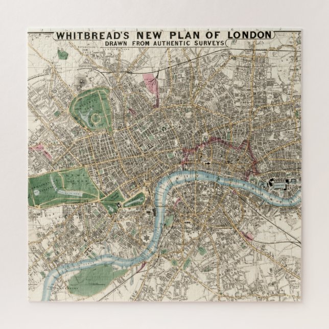 Puzzle Mapa de época de Londres Inglaterra (1853) (Vertical)