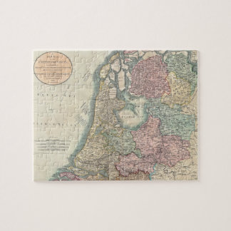 Puzzle Mapa de época de los Países Bajos (1799)