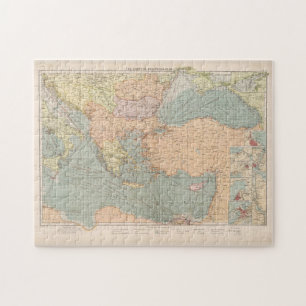 Puzzle Mapa de época de los puertos del Mediterráneo or