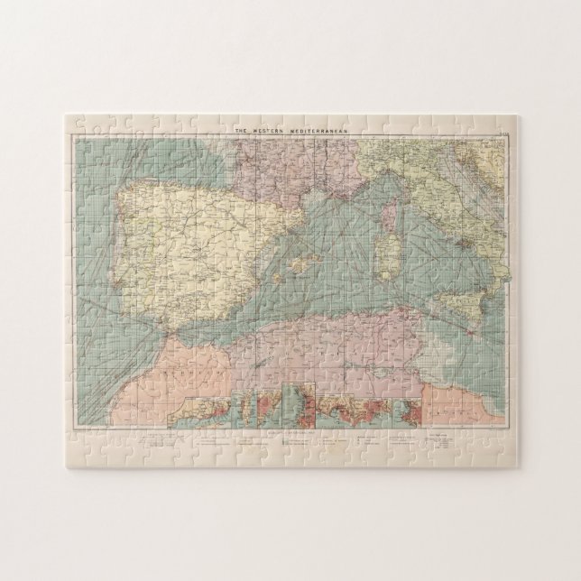 Puzzle Mapa de época de los puertos del Mediterráneo orie (Horizontal)
