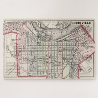 Puzzle Mapa de época de Louisville Kentucky (1884)