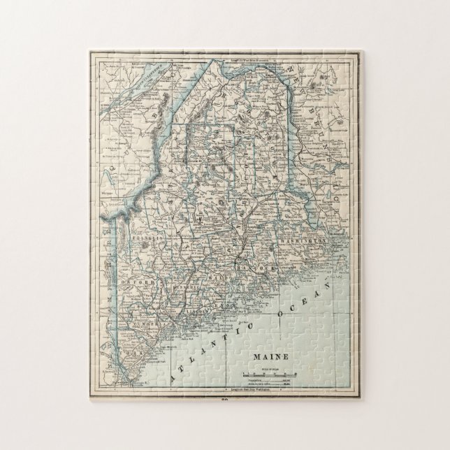 Puzzle Mapa de época de Maine (1893) (Vertical)