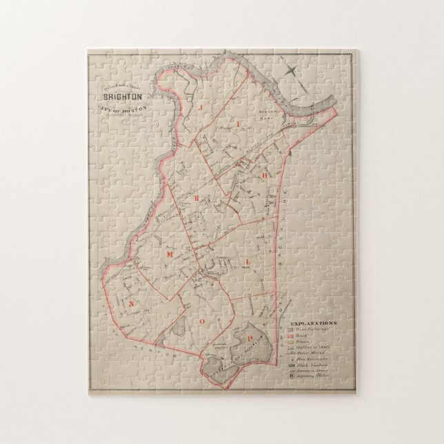 Puzzle Mapa de época de MAMÁES Brighton (1885) (Vertical)