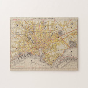 Puzzle Mapa de época de Marsella Francia (1917)
