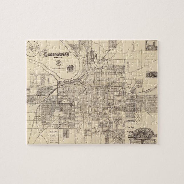 Puzzle Mapa de época de Montgomery, Alabama (1899) (Horizontal)