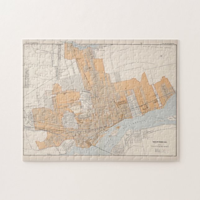 Puzzle Mapa de época de Montreal Canadá (1915) (Horizontal)