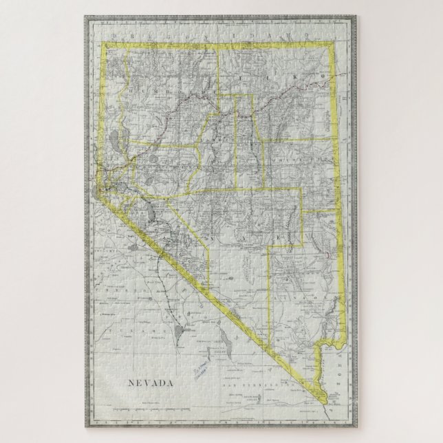 Puzzle Mapa de época de Nevada (1889) (Vertical)
