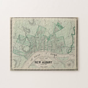 Puzzle Mapa de época de Nueva Albany IN (1876)