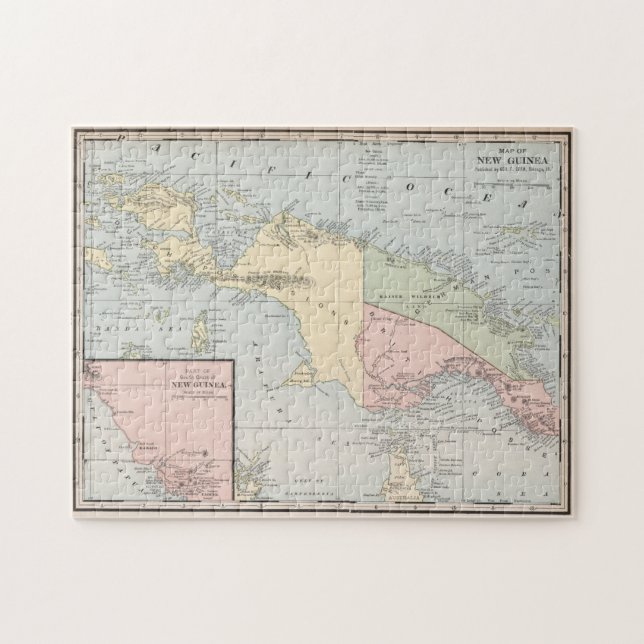 Puzzle Mapa de época de Nueva Guinea (1901) (Horizontal)