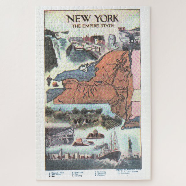 Puzzle Mapa de época de Nueva York (1921) (Vertical)