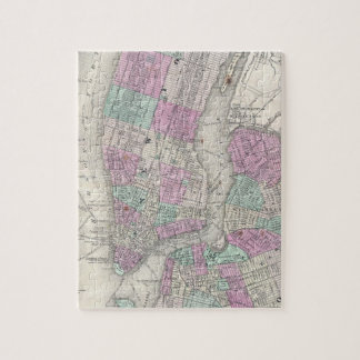 Puzzle Mapa de época de Nueva York y Brooklyn (1866)