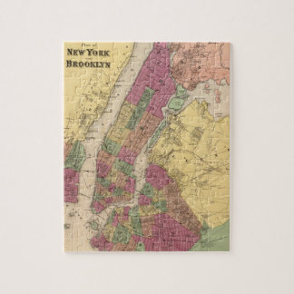 Puzzle Mapa de época de Nueva York y Brooklyn (1868)