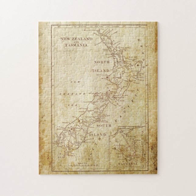 Puzzle Mapa de época de Nueva Zelanda c1879 (Vertical)