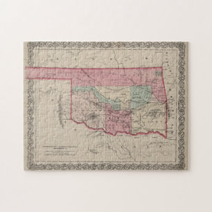 Puzzle Mapa de época de Oklahoma (1869)