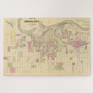 Puzzle Mapa de época de Omaha Nebraska (1885)