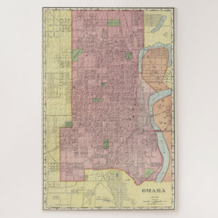 Puzzle Mapa de época de Omaha Nebraska (1903)