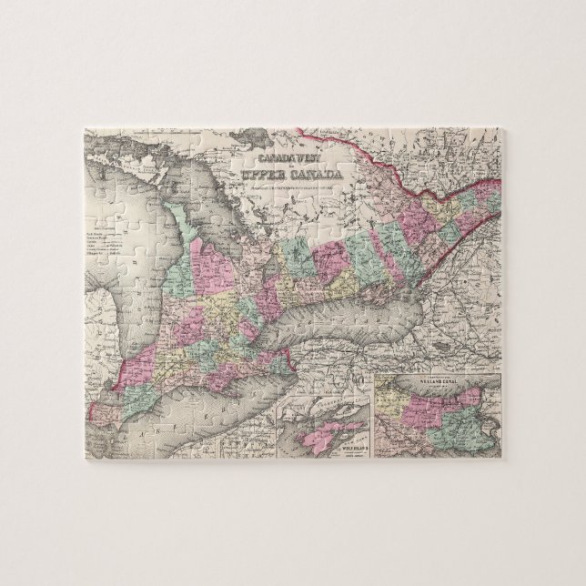 Puzzle Mapa de época de Ontario (1857) (Horizontal)