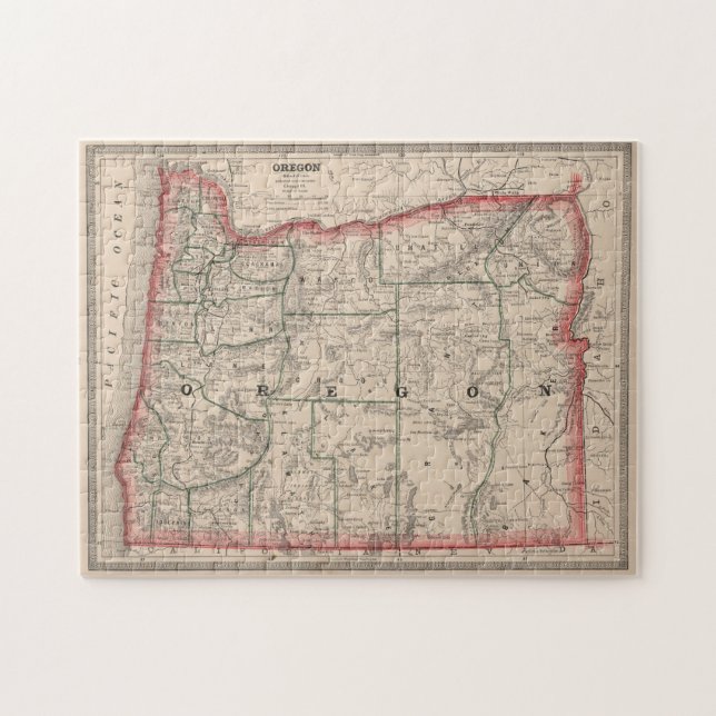 Puzzle Mapa de época de Oregón (1883) (Horizontal)