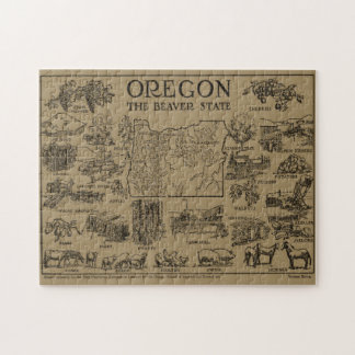 Puzzle Mapa de época de Oregón (1912)
