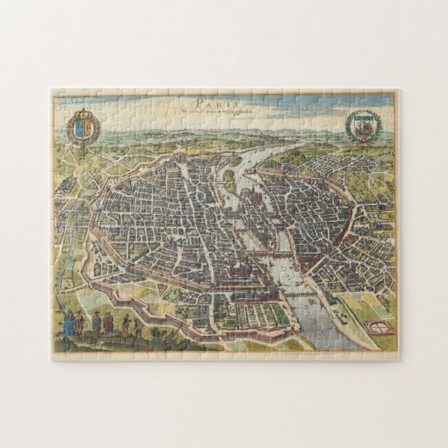 Puzzle Mapa de época de París Francia (1655) (Horizontal)