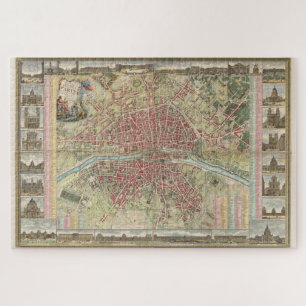 Puzzle Mapa de época de París Francia (1784)