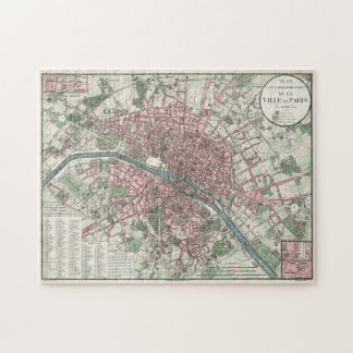 Puzzle Mapa de época de París Francia (1821)