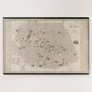Puzzle Mapa de época de París Francia (1841)