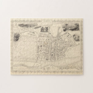 Puzzle Mapa de época de Perth Scotland (1851)