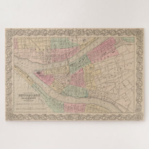 Puzzle Mapa de época de Pittsburgh PA (1855)