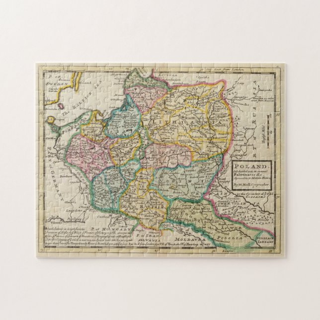 Puzzle Mapa de época de Polonia (1736) (Horizontal)