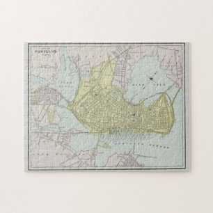 Puzzle Mapa de época de Portland Maine (1889)