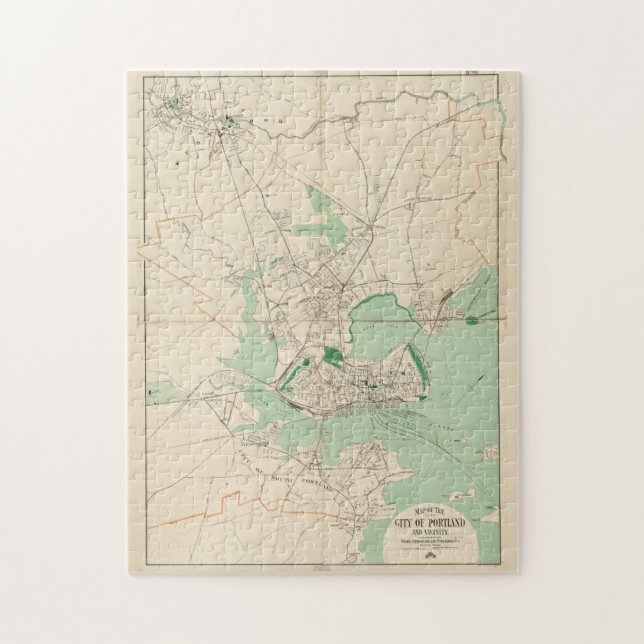 Puzzle Mapa de época de Portland ME (1906) (Vertical)