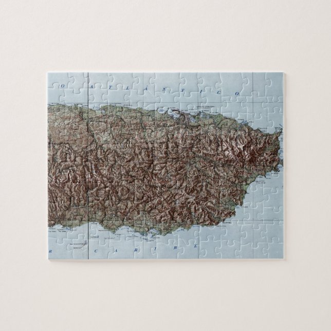 Puzzle Mapa de época de Puerto Rico (1952) (Horizontal)
