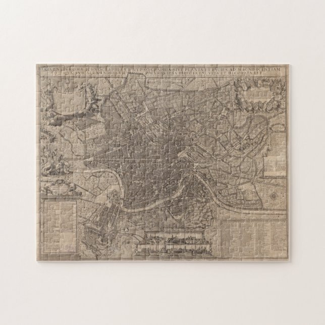 Puzzle Mapa de época de Roma Italia (1730) (Horizontal)