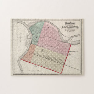 Puzzle Mapa de época de Sacramento CA (1873)