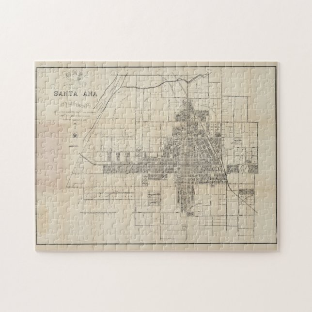 Puzzle Mapa de época de Santa Ana CA (1907) (Horizontal)