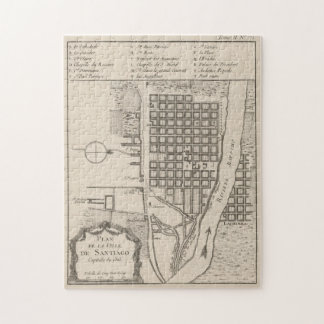 Puzzle Mapa de época de Santiago Chile (1764)