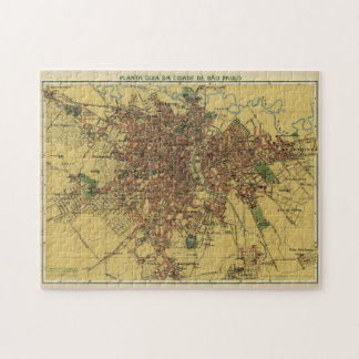 Puzzle Mapa de época de Sao Palo Brasil (1913)