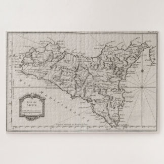 Puzzle Mapa de época de Sicilia Italia (1764)
