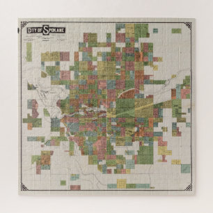 Puzzle Mapa de época de Spokane WA (1910)
